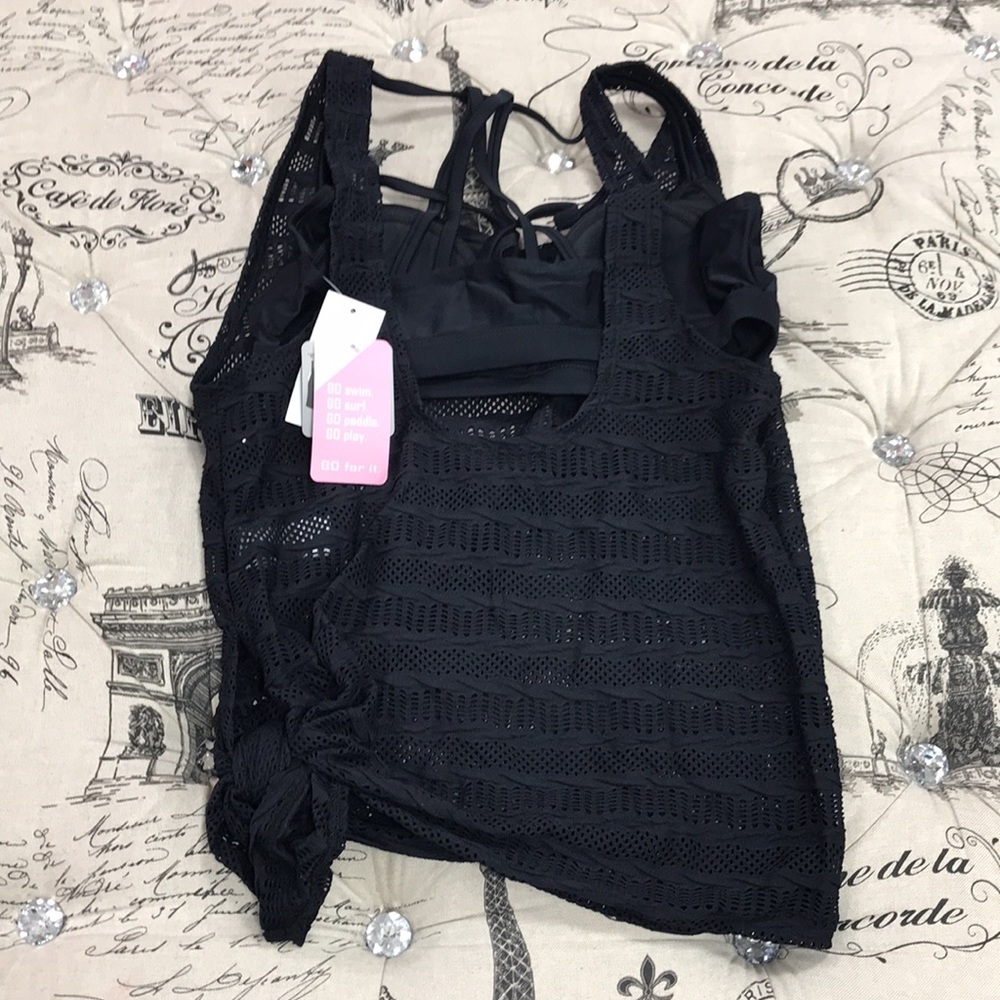 Go by Gossip Mix & Mesh Crochet Tankini Top - Picture 6 of 11